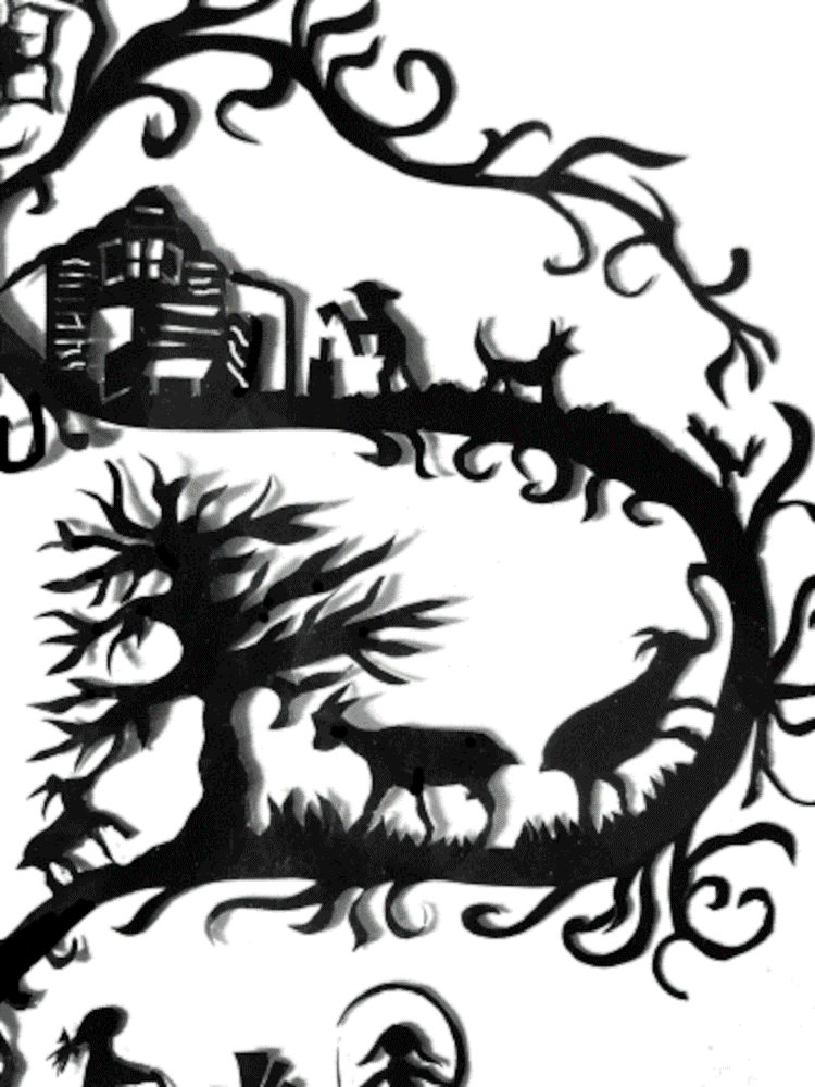 Scherenschnitt Alplandschaft