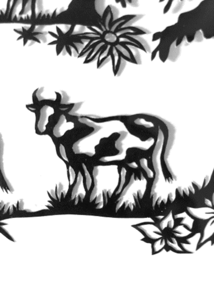 Scherenschnitt Kuhweide