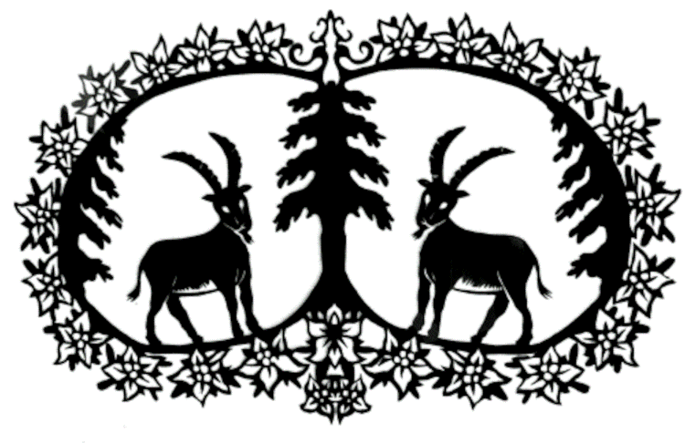 Scherenschnitt Steinböcke