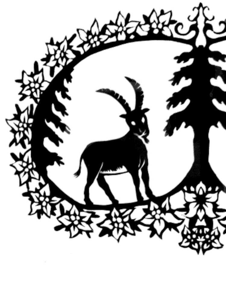 Scherenschnitt Steinböcke