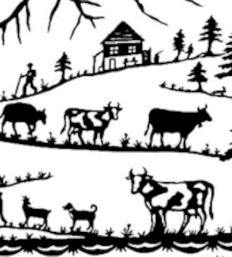 Scherenschnitt Alptanz